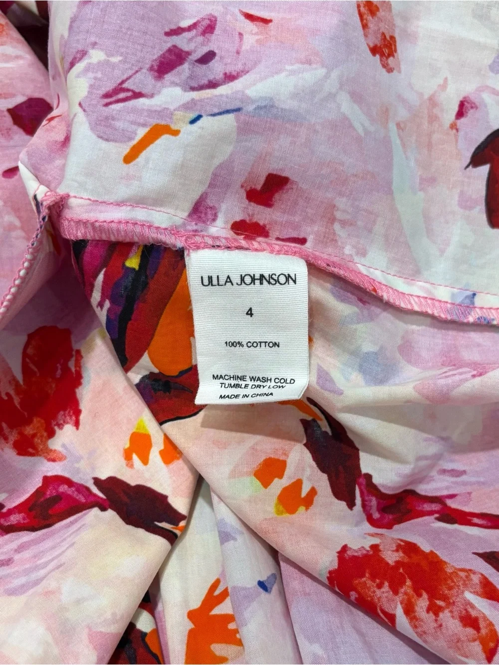Ulla Johnson Multicolor Floral Summer Garden Party Cotton Mini Dress, Size 4 - Picture 4 of 4